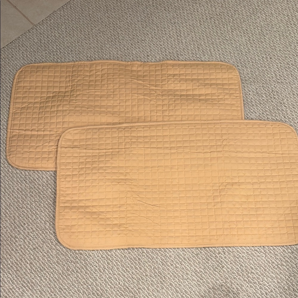 Tan/soft yellow Quilted pillow shams